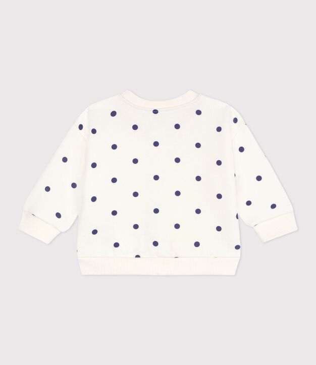 Veste teddy b&eacute;b&eacute; en coton, imprim&eacute;e &agrave; pois bleu/bleu