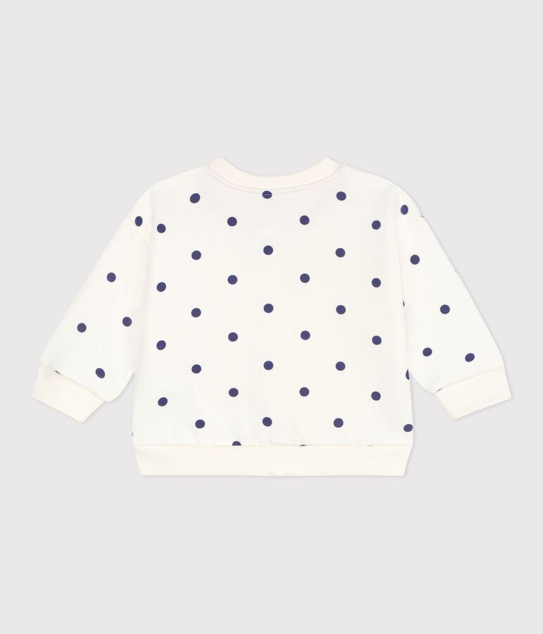 Veste teddy b&eacute;b&eacute; en coton, imprim&eacute;e &agrave; pois bleu MILK/ SOIR