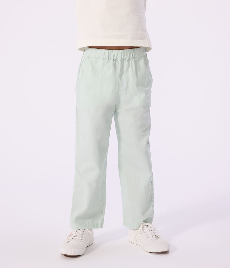 Pantalon enfant en coton lin bleu SPRAY