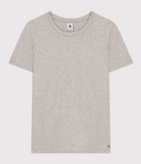Tee-shirt LE DROIT col rond en coton Femme gris CHATON CHINE