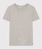 Tee-shirt LE DROIT col rond en coton Femme gris CHATON CHINE