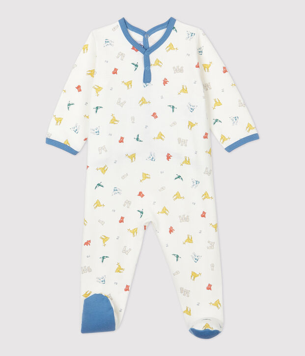 Dors-bien b&eacute;b&eacute; imprim&eacute; animaux color&eacute;s molleton en coton biologique blanc/multicouleur