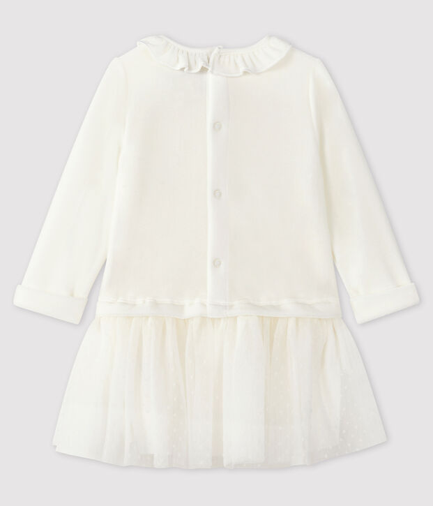 Robe manches longues b&eacute;b&eacute; fille blanc