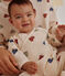 Pyjama bébé cœurs en coton blanc AVALANCHE/ MULTICO