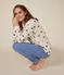 Pyjama bi-matière en coton femme bleu BEACH/ AVALANCHE