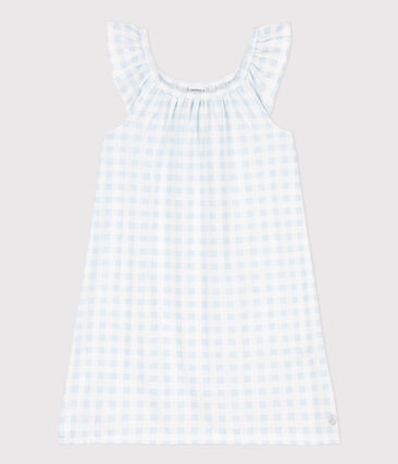 Chemise de nuit imprimé vichy en coton fin petite fille