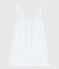 Chemise de nuit imprimé vichy en coton fin petite fille bleu MARSHMALLOW/blanc GOMME