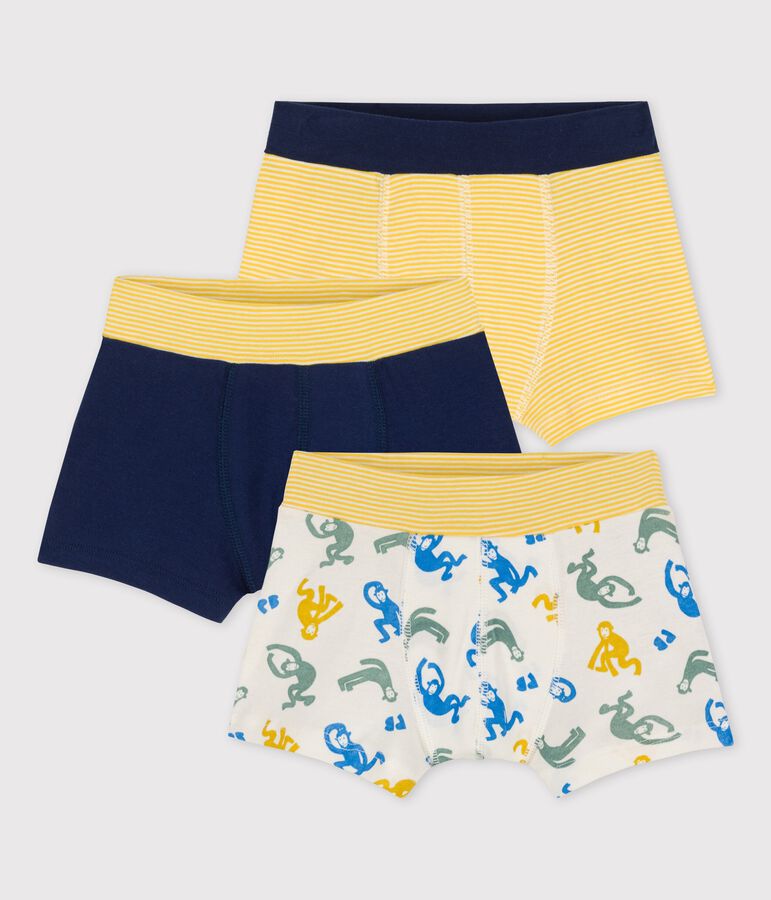Lot de 3 boxers petit gar&ccedil;on singes en coton multicouleur