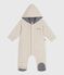 Combinaison ouatinée bébé à capuche et pieds, unie beige MONTELIMAR CHINE