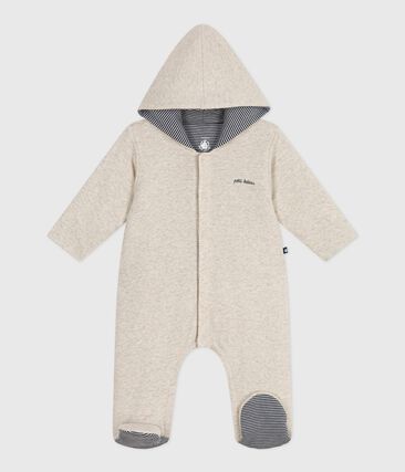Combinaison ouatinée bébé à capuche et pieds, unie