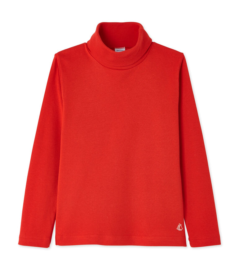 Sous pull enfant mixte uni rouge TERKUIT