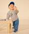 Casquette en coton bébé bleu SMOKING/blanc MULTICO