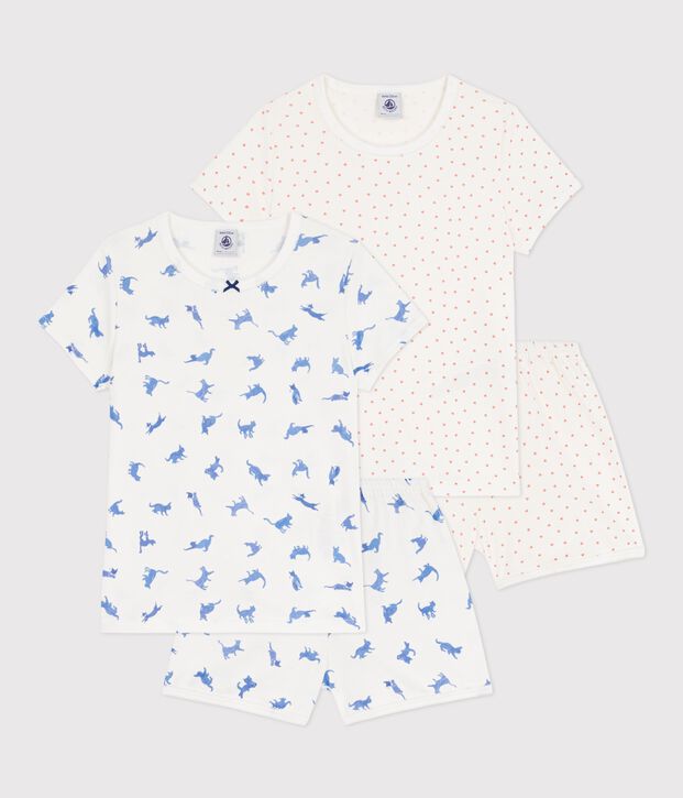 Lot de pyjamas shorts enfant en coton imprim&eacute;s multicouleur