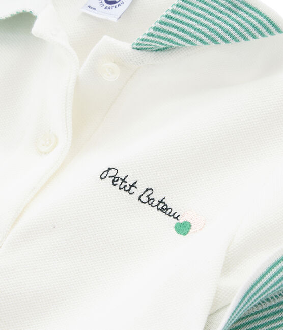 Polo à manches courtes enfant fille blanc MARSHMALLOW