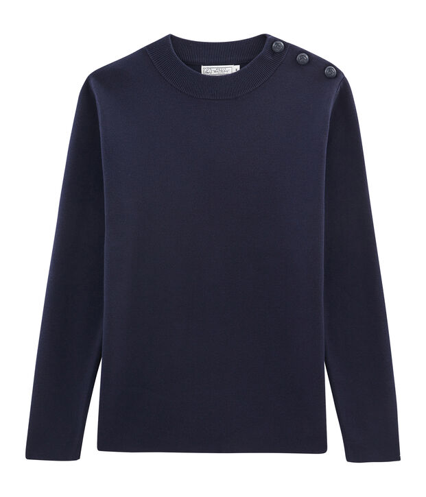 Pull marin homme uni bleu marine