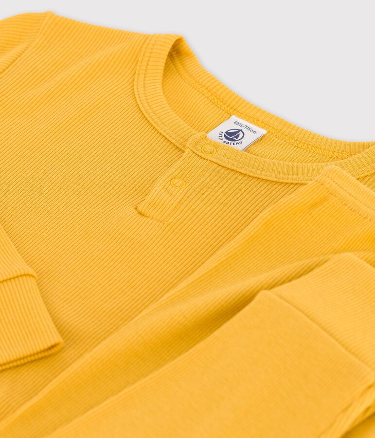 Pyjama uni en coton lyocell enfant jaune OCRE