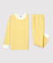 Pyjama milleraies jaune en tubique enfant jaune OCRE/blanc MARSHMALLOW
