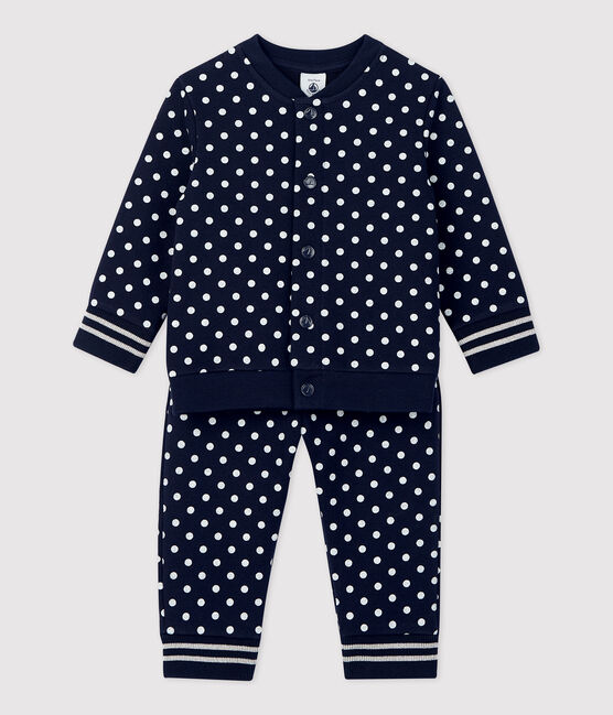 Ensemble jogging molleton bébé. bleu SMOKING/blanc MARSHMALLOW
