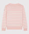 Pull en laine et coton enfant fille rose MINOIS/blanc MARSHMALLOW