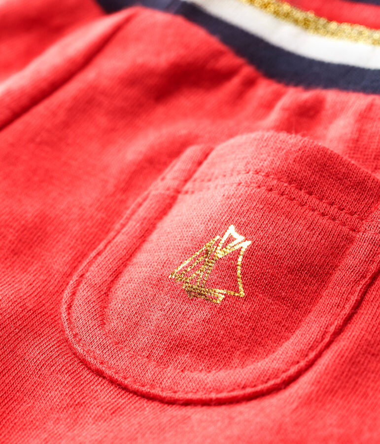 Pantalon b&eacute;b&eacute; fille en tubique rouge