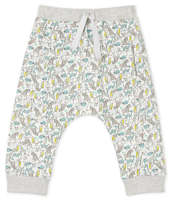 Pantalon bébé garçon en molleton léger blanc MARSHMALLOW/blanc MULTICO
