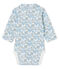 Body naissance manches longues bébé garçon en côte blanc MARSHMALLOW/bleu TOUDOU/ MULTICO