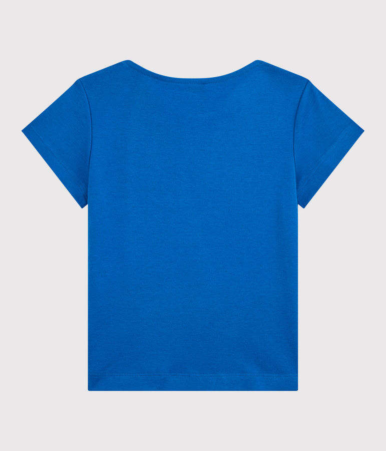 T-shirt manches courtes en coton bio enfant fille bleu