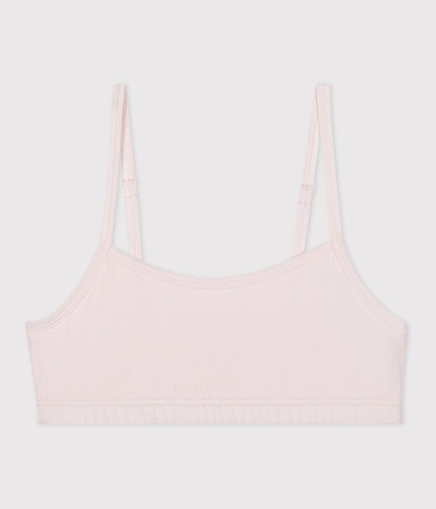 Brassi&egrave;re femme en coton et &eacute;lasthanne unie rose clair