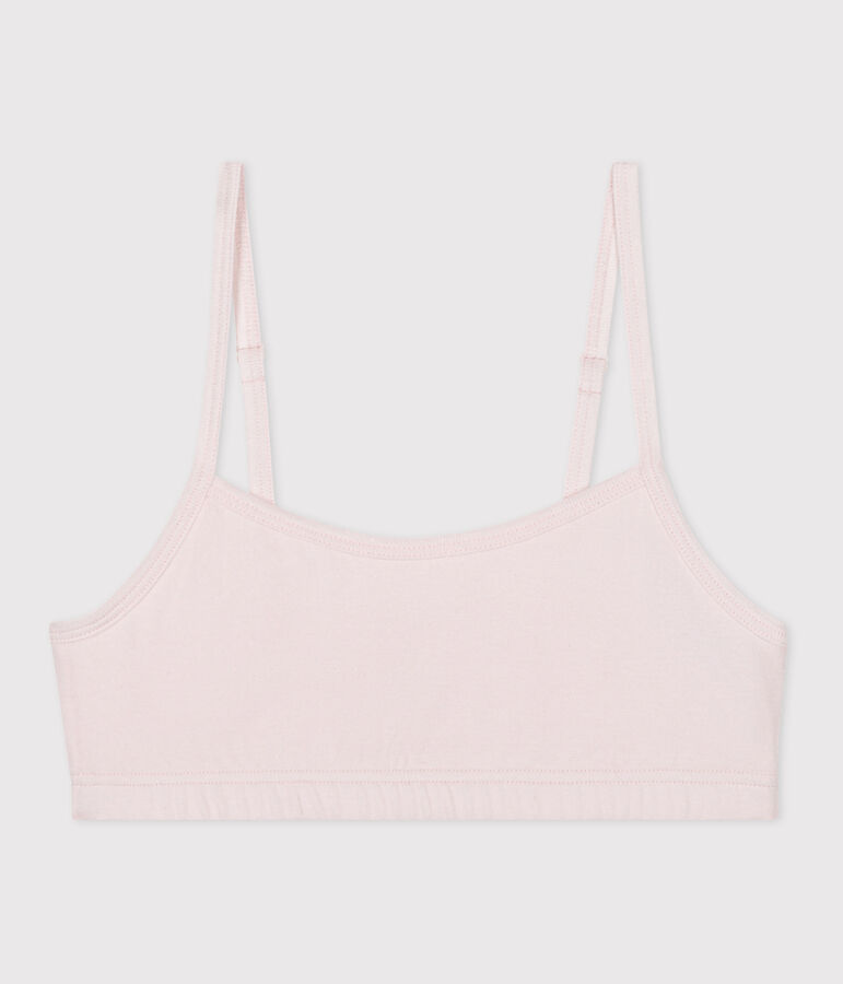 Brassi&egrave;re femme en coton et &eacute;lasthanne unie rose