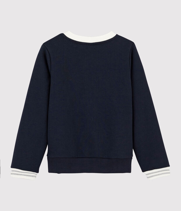 Sweatshirt enfant fille bleu marine
