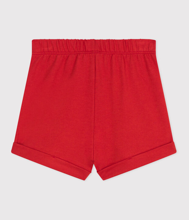 Short b&eacute;b&eacute; en coton uni rouge
