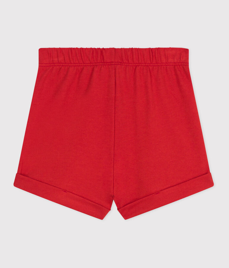Short b&eacute;b&eacute; en coton uni rouge AURORA