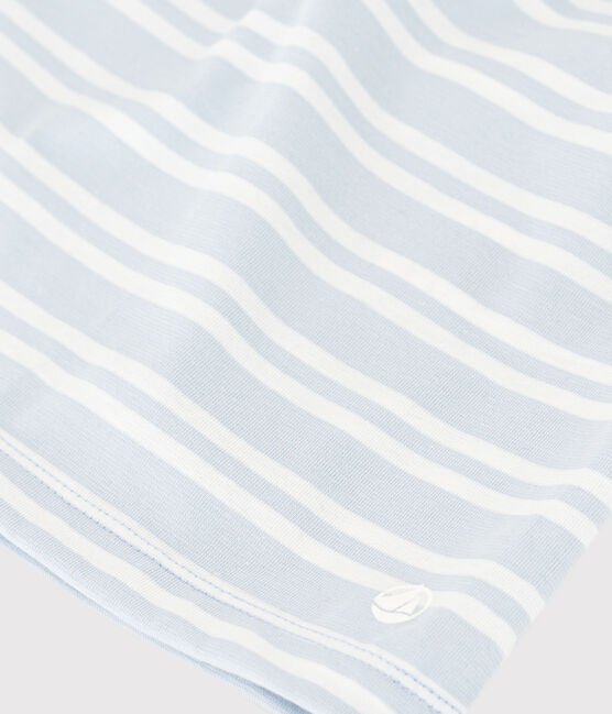 Robe rayée manches courtes en coton enfant fille GOMME/ MARSHMALLOW
