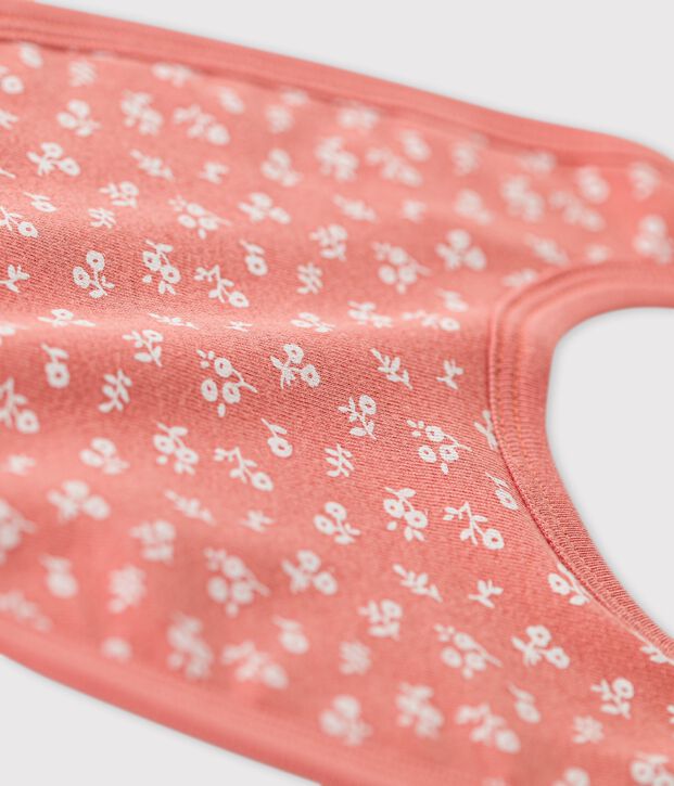 Bavoir b&eacute;b&eacute; en coton biologique rose/blanc