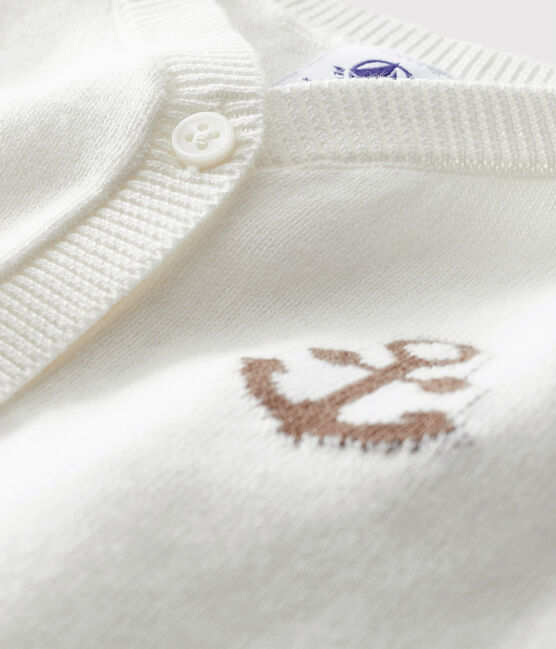 Cardigan bébé garçon blanc MARSHMALLOW