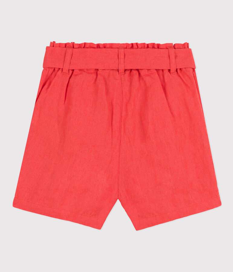 Short en lin enfant fille orange JUPITER
