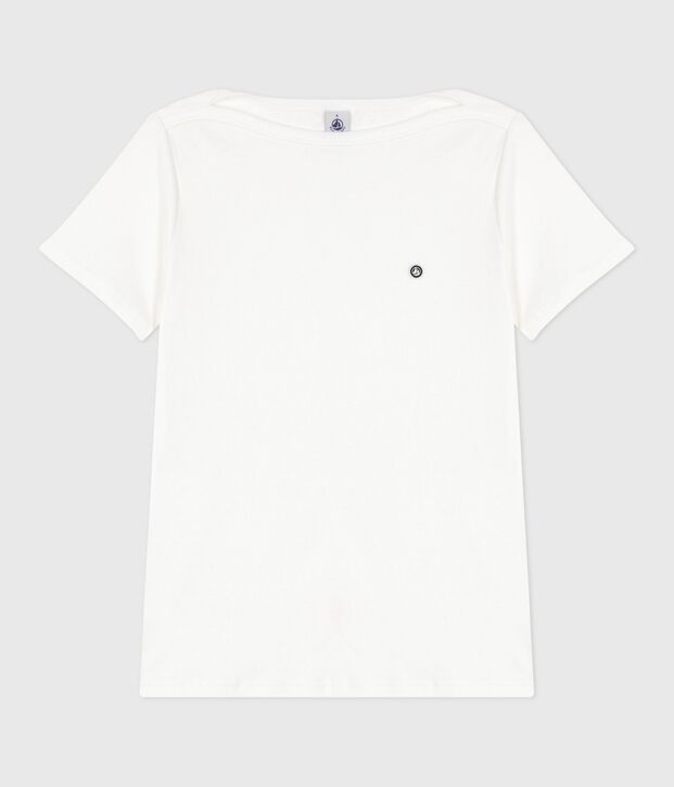 Tee-shirt Femme Iconique col amiral en coton blanc