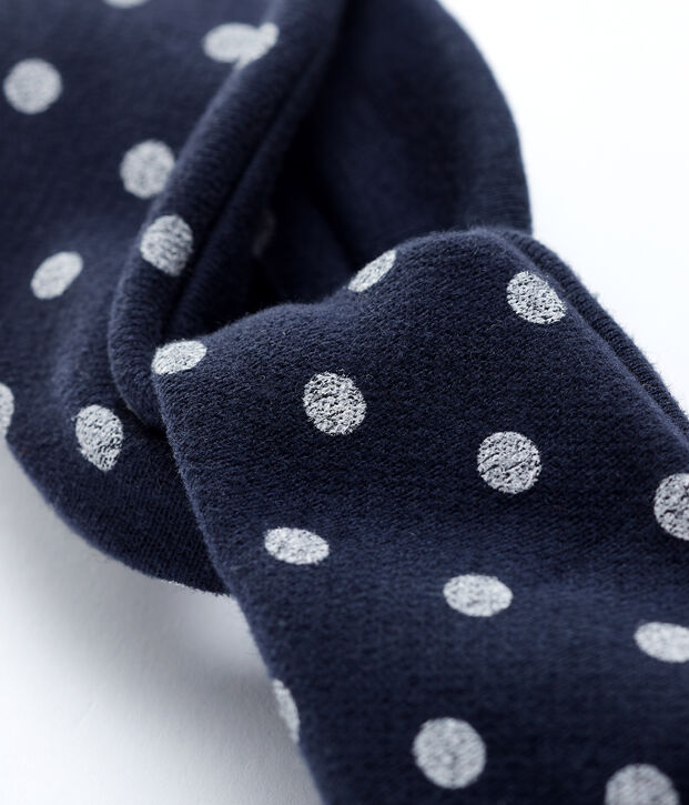 Bandeau en molleton b&eacute;b&eacute;. bleu/blanc