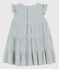 Robe rayée en seersucker bio bébé bleu BRUT/blanc MARSHMALLOW