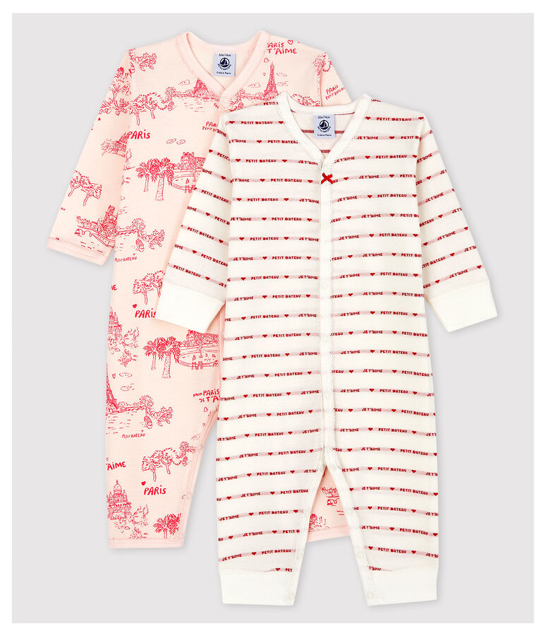 Lot de 2 dors-bien sans pieds b&eacute;b&eacute; fille en coton multicouleur