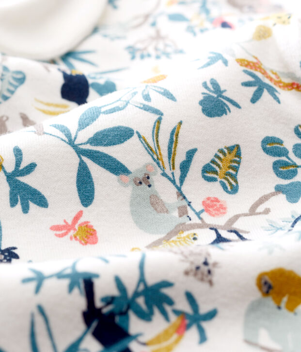 Combicourt b&eacute;b&eacute; fille en c&ocirc;te blanc/multicouleur