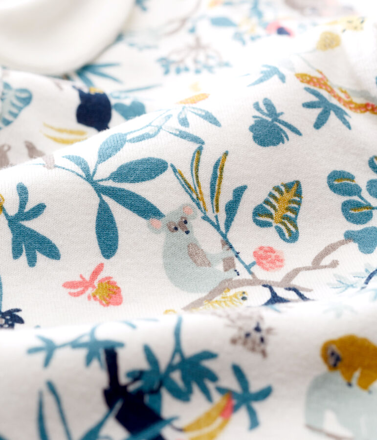 Combicourt b&eacute;b&eacute; fille en c&ocirc;te blanc MARSHMALLOW/blanc MULTICO