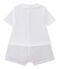 Combicourt bébé garçon bi-matière blanc ECUME/beige BEIGE