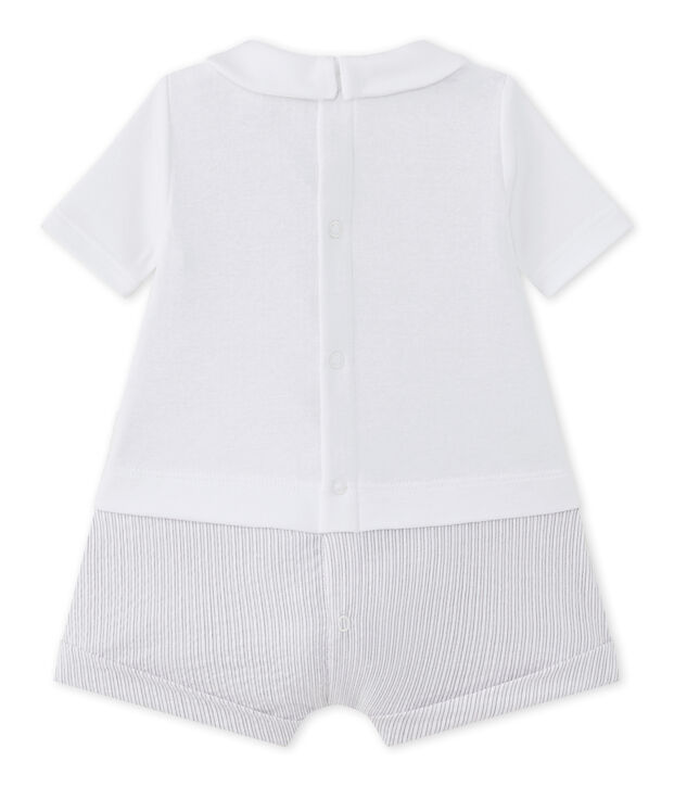 Combicourt b&eacute;b&eacute; gar&ccedil;on bi-mati&egrave;re blanc/beige