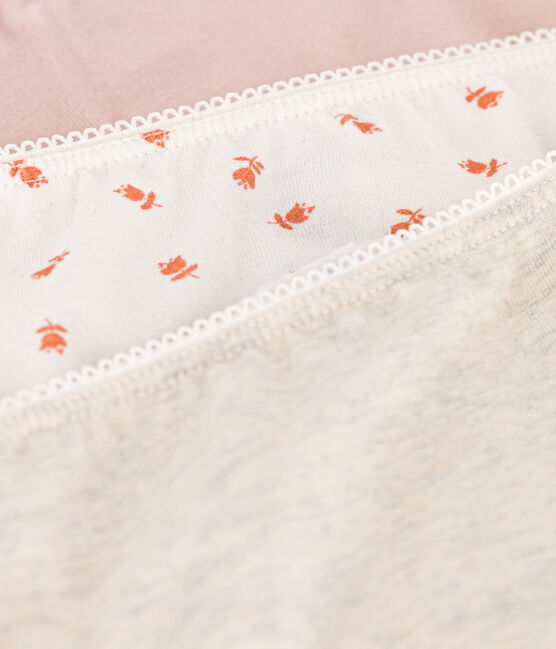 Lot de 3 culottes fleur en coton et élasthanne fille variante 1