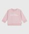 Sweatshirt bébé en coton brodé Petit Bateau rose JOLI