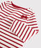 Marinière en jersey enfant fille blanc MARSHMALLOW/rouge TERKUIT