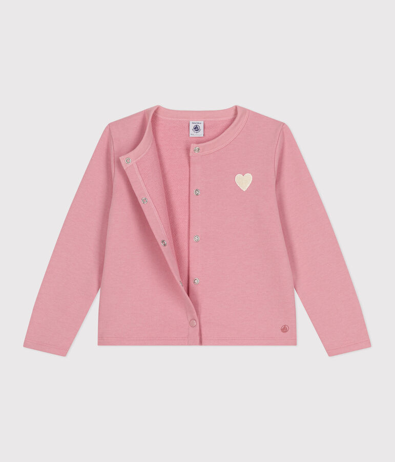 Cardigan enfant en molleton uni rose CHARME
