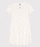 Chemise de nuit palmiers en coton petite fille blanc MARSHMALLOW/blanc MULTICO