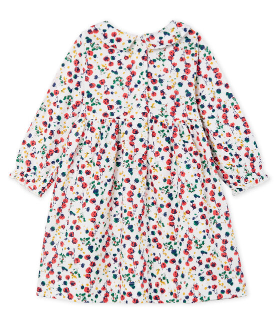 Robe manches longues bébé fille imprimée blanc MARSHMALLOW/blanc MULTICO